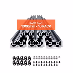 Profilés dExtrusion en Aluminium 2020-VEVOR-Lot de 10-Rail Linéaire Anodisé Norme Européen Rainure en T 1000 mm
