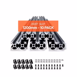 Profilés dExtrusion en Aluminium 2020-VEVOR-Lot de 10-Rail Linéaire Anodisé Norme Européen Rainure en T 1200 mm