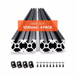 Profilés dExtrusion en Aluminium 2020-VEVOR-Lot de 4-Rail Linéaire Anodisé Norme Européen Rainure en T 1200 mm