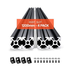 Profilés dExtrusion en Aluminium 2020-VEVOR-Lot de 4-Rail Linéaire Anodisé Norme Européen Rainure en T 1200 mm