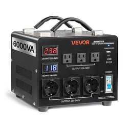 Transformateur-VEVOR-220 V à 110 V et 110 V à 220 V-Transformateur de Tension Élévateur Abaisseur Auto-6000 VA