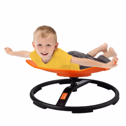 Chaise Pivotante Éléphant pour Enfants-VEVOR-Charge 100 kg-avec Base en Métal Antidérapante pour Coordination-Orange