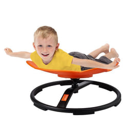 Chaise Pivotante Éléphant pour Enfants-VEVOR-Charge 100 kg-avec Base en Métal Antidérapante pour Coordination-Orange