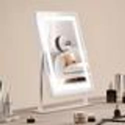 Miroir de Maquillage Hollywood Lumineux-VEVOR-406x296 mm-3 Modes Éclairage de Couleur-avec Lumière LED-Miroir Grossissant 5X
