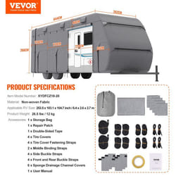 Bâche de Protection Camping-car-VEVOR-55-61 m-avec Sac de Rangement Rustines de Réparation Sangles-Classe A Résistant à leau