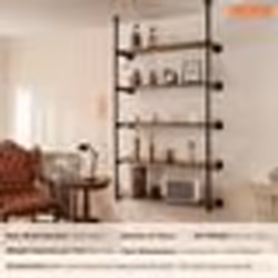 Étagère Industrielle Carrée en Forme de Tuyau-VEVOR-5 Niveaux- 2 Pièces-315 mm-pour Cuisine Chambre à Coucher Salle de Bain
