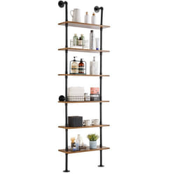 Étagère Industrielle Carrée en Forme de Tuyau-VEVOR-6 Niveaux-61 x 254 cm-Cuisine Chambre à Coucher Salle de Bain-Noir