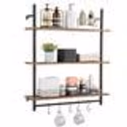 Étagère Industrielle Carrée en Forme de Tuyau-VEVOR-3 Niveaux-813 x 254 cm-Cuisine Chambre à Coucher Salle de Bain-Noir