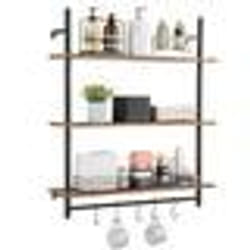 Étagère Industrielle Carrée en Forme de Tuyau-VEVOR-3 Niveaux-813 x 254 cm-Cuisine Chambre à Coucher Salle de Bain-Noir