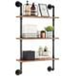 Étagère Industrielle Carrée en Forme de Tuyau-VEVOR-3 Niveaux-61 x 203 cm-Cuisine Chambre à Coucher Salle de Bain-Noir