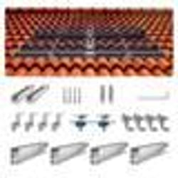 Support de Panneau Solaire-VEVOR-aavec 4 Rails 760 mm 4 Pinces dExtrémité 2 Pinces Légères-pour Toit en Métal Toit en Béton