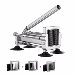 Coupe-frites - VEVOR - LD03 - Aluminium + Acier inoxydable - Lames Tranchantes - Pieds Antidérapants