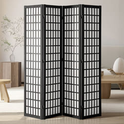 Cloison de Séparation-VEVOR-Paravent Japonais à 4 Panneaux-Paravent de Confidentialité Pliable en Bois pour Intérieur