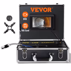 Caméra Endoscope Industriel-VEVOR-50 m Endoscope Drain-avec Écran 7-Fonction DVR-Étanche IP68-12 LED Réglable