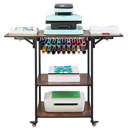 Table de Presse à Chaud à 3 Niveaux-VEVOR-Support de Presse à Chaud Mobile avec Roulettes-avec Support de Rouleau de Vinyle