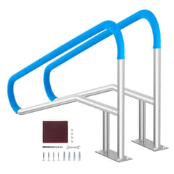 Rampe de Piscine-VEVOR-Barre dappui Antirouille avec Couvercle de Poignée et Accessoires pour Spas-Blanc Argenté