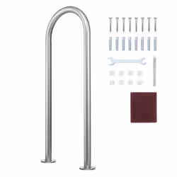 Rampe de Piscine-VEVOR-400 x 90 x 915 mm-Barre dappui Antirouille avec Couvercle de Poignée et Accessoires-Gris Argenté