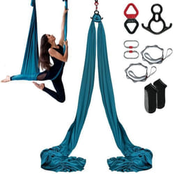 Hamac aérien de yoga-VEVOR-verte8x28m-100 g-m² Charge 1000kg-Vol aérien antigravité-Fitness Musculation Pilates Gym Maison Studio