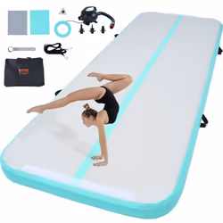 Tapis de Gymnastique Gonflable 10 cm Épaisseur-VEVOR- pour Usage Domestique/Yoga/Cheerleading-Vert Menthe