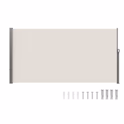 Auvent Latéral Rétractable-VEVOR-180x350 cm-auvent : polyester avec revêtement PU- pour Jardin Balcon Terrasse Beige