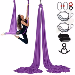 Yoga Anti-gravité Hamac-VEVOR-violet8x28m-100 g-m² Charge 1000kg-Vol Anti-gravité dAir-Fitness Musculation Pilates Gym Maison