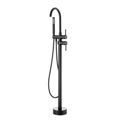 Robinet de Baignoire sur Pied Noir Mat-VEVOR-Mitigeur de Douche Montage au Sol Remplissage de Baignoire sur Pied