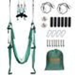 Balançoire Yoga Aérien Hamac-VEVOR-Hamac de Yoga de 25m Charge 300kg Inversion Anti-gravité-Balançoire SuspendueVert et Blanc