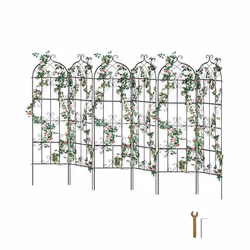 Treillis Jardin pour Plantes Grimpantes-VEVOR-51 x 180 cm-Treillis Fleurs de Jardin en Métal Antirouille-Extérieur-6 pcs