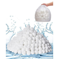 Boules Filtrantes pour Piscine Filtre à Sable-VEVOR-21 kg-Boules de Remplacement pour Sable Filtre Piscine-Réutilisable-Blanc