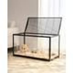 Cage Hamster-VEVOR-96x47x55 cm Habitat Rongeurs Transparent de Vue Panoramique 360° avec Porte dEntrée Maison Portable Ventilée