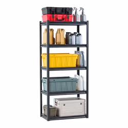 Étagère Charge Lourde-VEVOR-907 kg-5 Niveaux-4572 x 8128 x 18288 mm-Réglable-pour Cuisine Atelier Sous-sol Entrepôt Garage