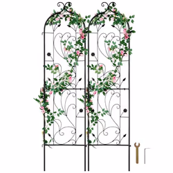 Treillis Jardin pour Plantes Grimpantes-VEVOR-38 x 152 cm-Treillis Fleurs de Jardin en Métal Antirouille-Extérieur-2 pcs
