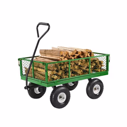 Chariot de Jardin Transport-VEVOR-Charge 408 kg-avec Pneus 330 mm-Côtés Amovibles en Maille-Poignée Rotative 180°