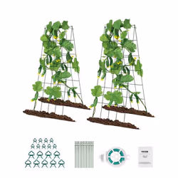 Treillis de Concombre pour Plantes Grimpantes-VEVOR-avec Attaches Torsadées Support de Plantes-pour Tomates Courges-80 x 100  ...