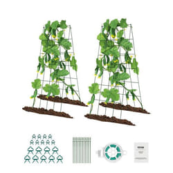 Treillis de Concombre pour Plantes Grimpantes-VEVOR-avec Attaches Torsadées Support de Plantes-pour Tomates Courges-80 x 100 cm