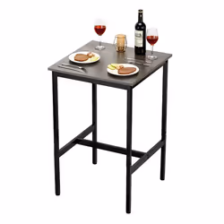 Table de Bar-VEVOR-610 x 610 x 914 mm-Table de Pub Haute avec Cadre en Métal Robuste-Bureau Haut de Bar à Cocktails étroit et ...