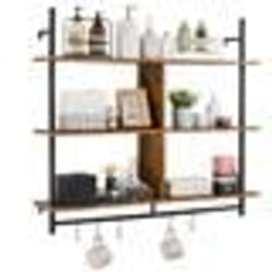 Étagère Industrielle Carrée en Forme de Tuyau-VEVOR-3 Niveaux-1067 x 254 cm-pour Cuisine Chambre à Coucher Salle de Bain