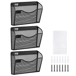 Support Mural de Fichiers -VEVOR-3 PCs 1 poche-Porte-documents en Maille Monobloc pour Magazines Courrier Papier