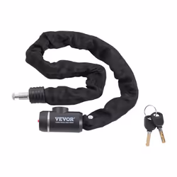 Antivol de Chaîne de Vélo-VEVOR-85 cm-Antivol de Haute Sécurité-pour Bicyclette Moto Scooter Porte Clôture-8 mm-Noir