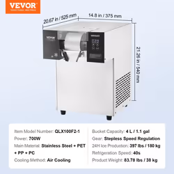 Machine à Glace Râpée de Neige Commerciale-VEVOR-Machine à Râper la Glace 180 kg/24H-pour Dessert Boulangerie Café