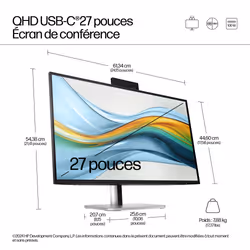 HP Series 5 Pro Écran de conférence QHD USB-C 27 pouces – 527pm - Vue supplémentaire 5