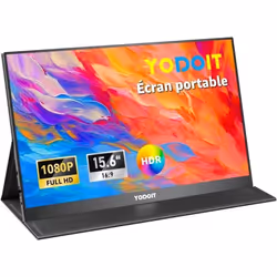 Écran Portable - Yodoit - 156 pouces - FHD 1920x1080 - Moniteur IPS - Haut-parleurs intégrés