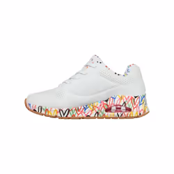 Chaussures - SKECHERS - Uno Loving Love 155506 WTRG - Blanc - Lacets - Plat