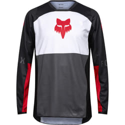 FOX 180 Flow Maillot de motocross, blanc-rouge, taille M pour Hommes