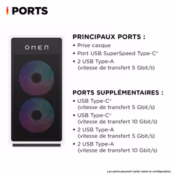 HP OMEN 35L GT16-0457nf i7-14700F 32Go 1To SSD GeForce RTX 4070 SUPER Win11 Home Tower PC Noir