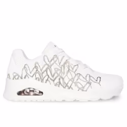 Skechers JGoldcrown: Uno - Golden Heart Chaussures pour Femme Blanc 177975-WTRG