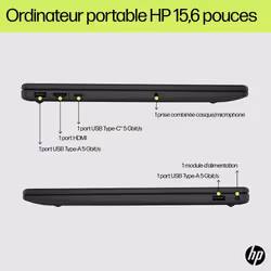 HP Laptop 15-fd0127nf Intel® Core™ i5 i5-1334U Ordinateur portable 39,6 cm (15.6") Full HD 16 Go DDR4-SDRAM 1 To SSD Wi-Fi 6 (802.11ax) Windows 11 Home Argent