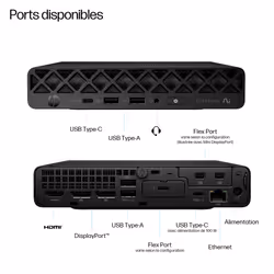 HP EliteDesk 8 Mini G1a Next Gen AI Wolf Pro Security Edition Copilot+ PC AMD Ryzen Al 7 350 32 Go DDR5-SDRAM 1 To SSD Windows 11 Pro Mini PC AI PC Noir - Vue supplémentaire 3