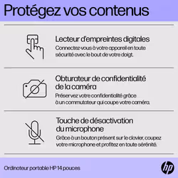 HP 14-ep0055nf Intel® Core™ i3 i3-N305 Ordinateur portable 35,6 cm (14") Full HD 8 Go DDR4-SDRAM 512 Go SSD Wi-Fi 6 (802.11ax) Windows 11 Home Argent - Vue supplémentaire 4
