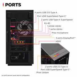 HP OMEN 35L Gaming GT16-0518nf AMD Ryzen™ 7 8700F 32 Go DDR5-SDRAM 1 To SSD NVIDIA GeForce RTX 5070 Windows 11 Home Tower PC AI PC Noir - Vue supplémentaire 2